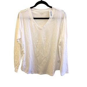 🖤5/$20 NWT Old Navy White V Neck Long Sleeve Tee